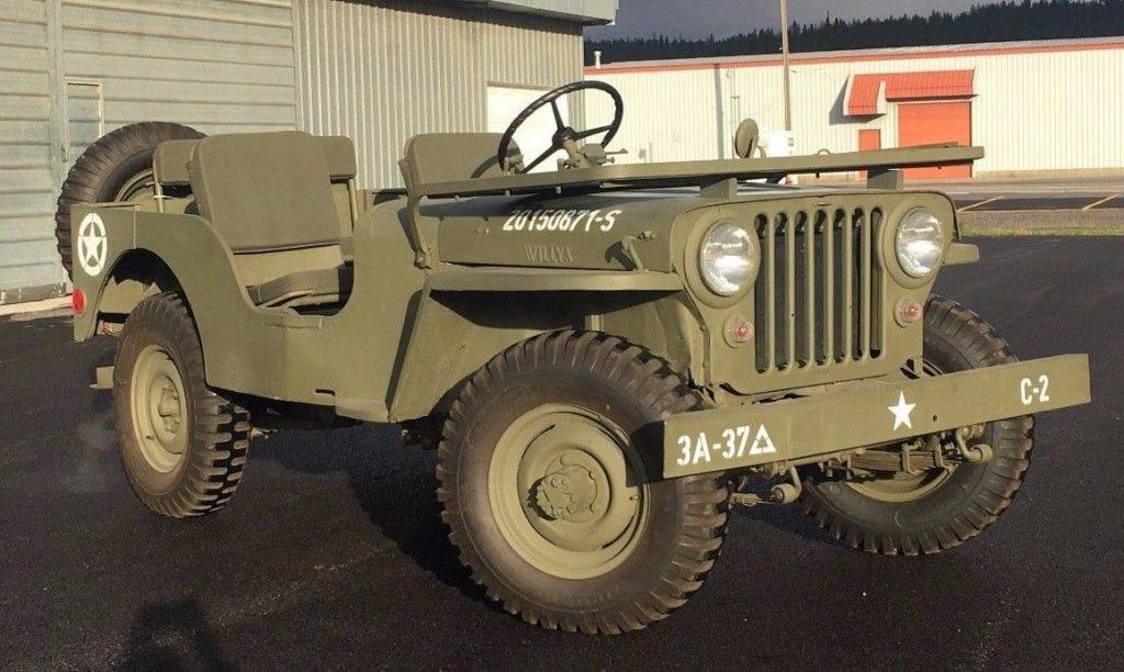 1947 CJ2A Jeep Willys Painted in the colors of 3rd Army 37th Battalion