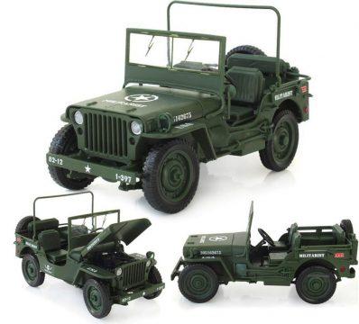 New WWII Military Jeep Willys Tactics 1:18 Alloy Diecast Model Cars Collections for sale
