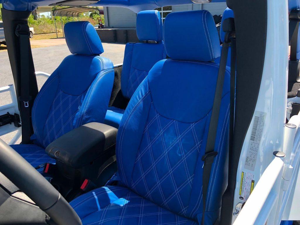 2018 Jeep Wrangler Custom White N’ BLUE Lifted Leather HARDTOP
