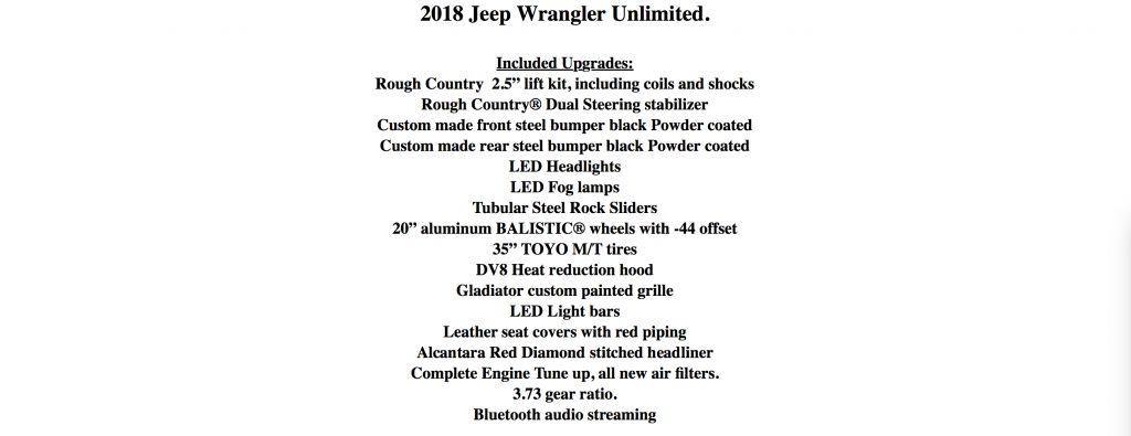 2018 Jeep Wrangler Custom Lifted 35″ Tires Leather 3.73 GEAR RATIO
