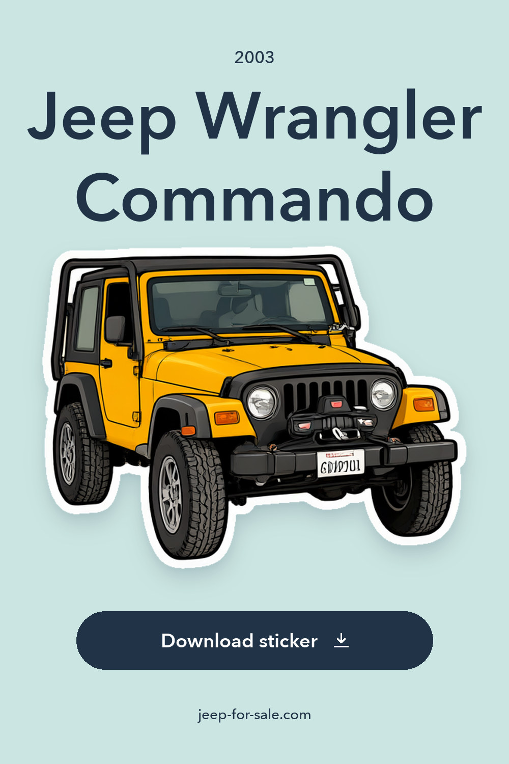 2003 Jeep Wrangler Commando sticker preview