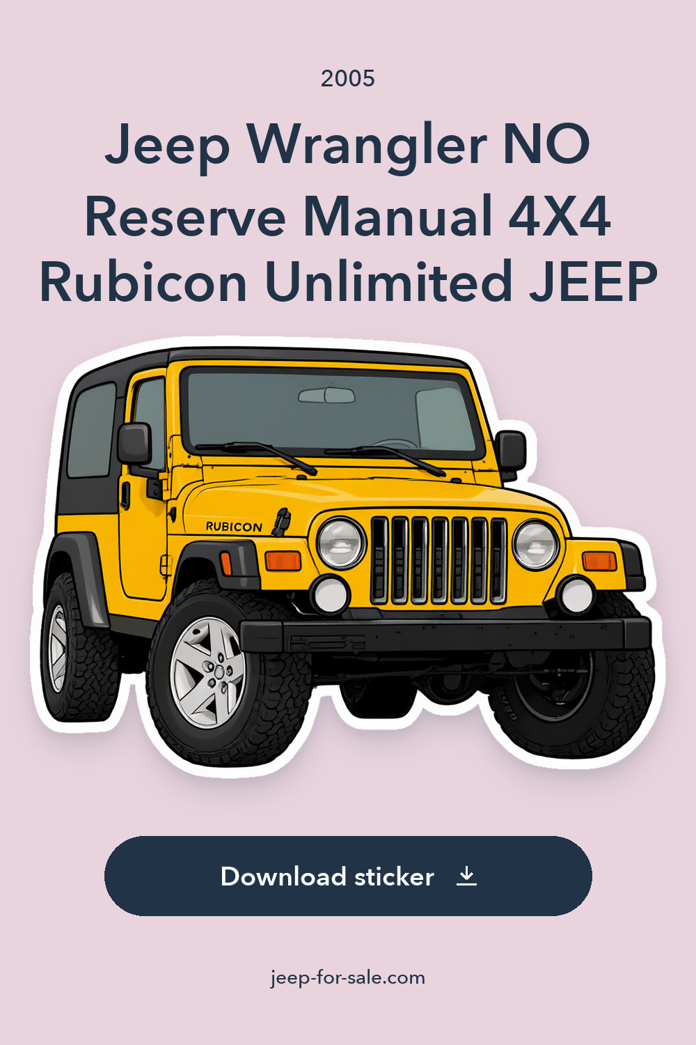 2005 Jeep Wrangler NO Reserve Manual 4X4 Rubicon Unlimited JEEP sticker preview