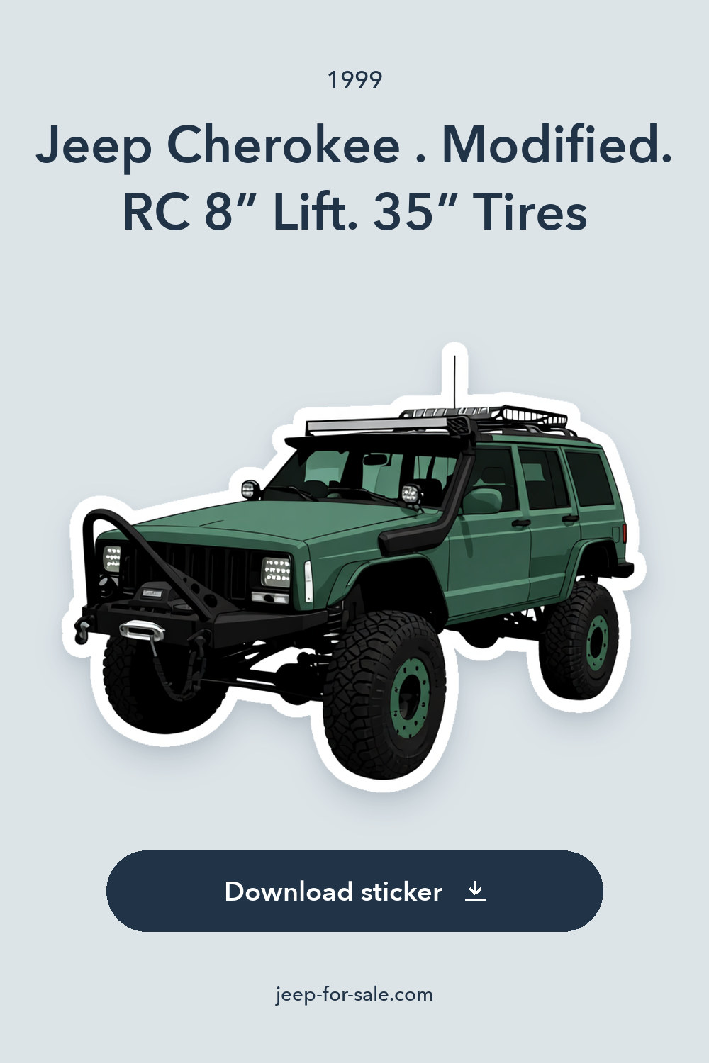1999 Jeep Cherokee . Modified. RC 8” Lift. 35” Tires sticker preview